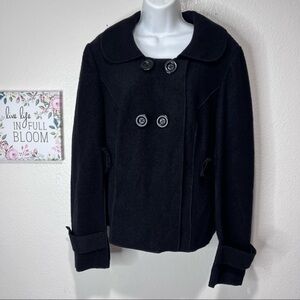 MERONA Wool Blend Black Pea coat Size XXL